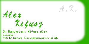 alex kifusz business card